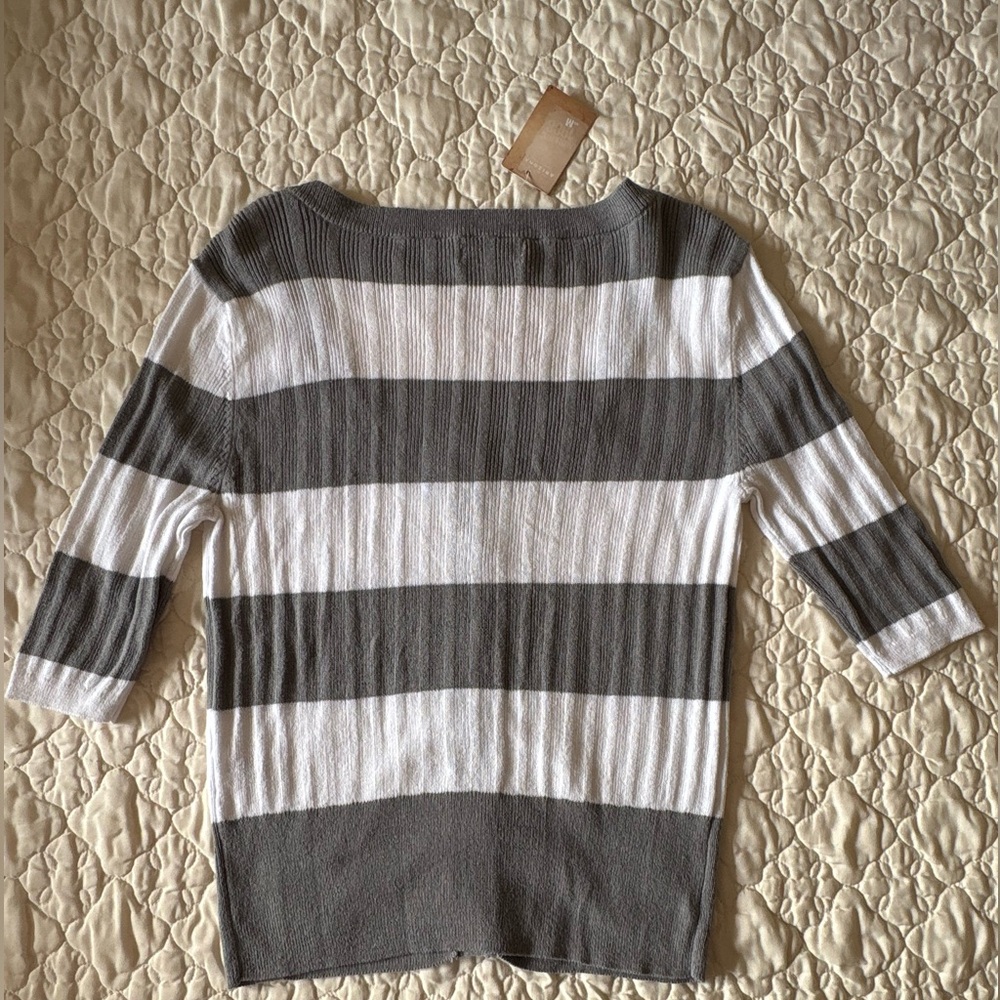 Arizona Jean Company Gray and White Button-Up Cardigan - Picture 6 of 6